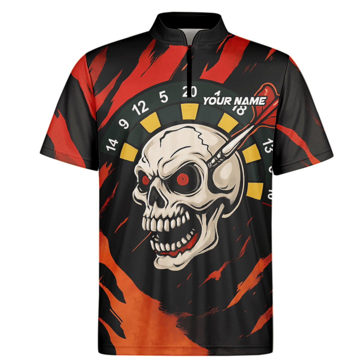 Personalisierbares Herren Poloshirt mit Schwarz - Gold - Krone Darts - Motiv Z2886 - Outfitsuche