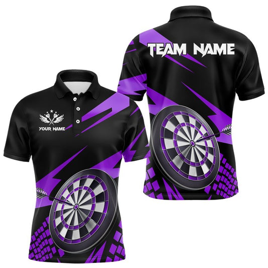 Personalisierte 3D Darts Board Dart Polo Shirts in Lila und Schwarz T3141 - Outfitsuche