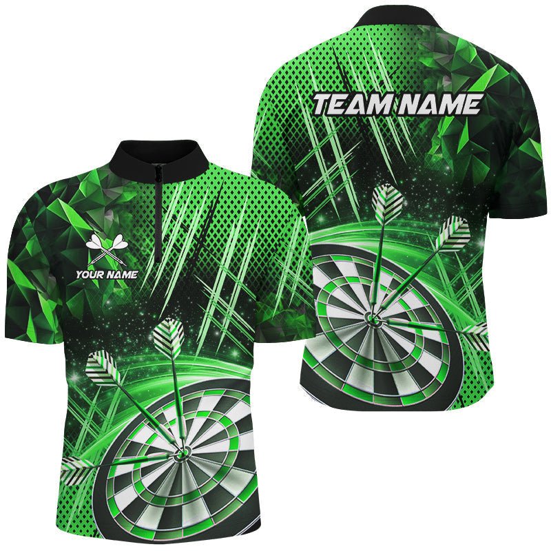 Personalisierte 3D Glitter Darts Polo Shirts für Dartligen | Grün T3284 - Outfitsuche