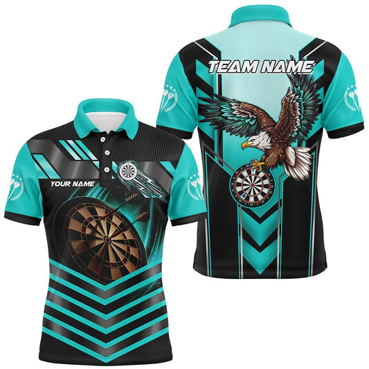 Personalisierte Adler Darts T-Shirt für Herren - Türkis Dartboard Light T2050 - Outfitsuche