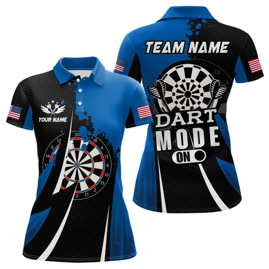 Personalisierte Blaue Dart-Modus An Damen Darts Polo Shirts Individueller Name Dart Trikots Team Shirts T1175 - Outfitsuche