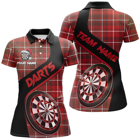 Personalisierte Damen Dartshirts mit rotem Karomuster – Individuelle Dart - Teamtrikots und Geschenke T2902 - Outfitsuche