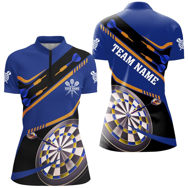 Personalisierte Damen Polo - Shirts und 1/4 - Zip - Shirts für Dartturniere mit 3D - Dartboard - Design – Teamtrikots nach Wunsch T2951 - Outfitsuche