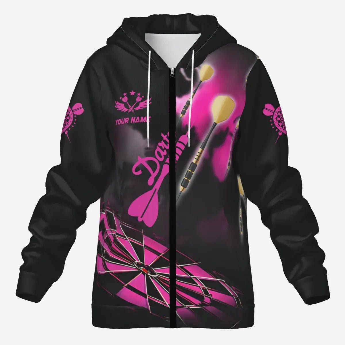 Personalisierte Dart Jacke Pink Dartboard mit Rauchdesign - T2843 - Outfitsuche