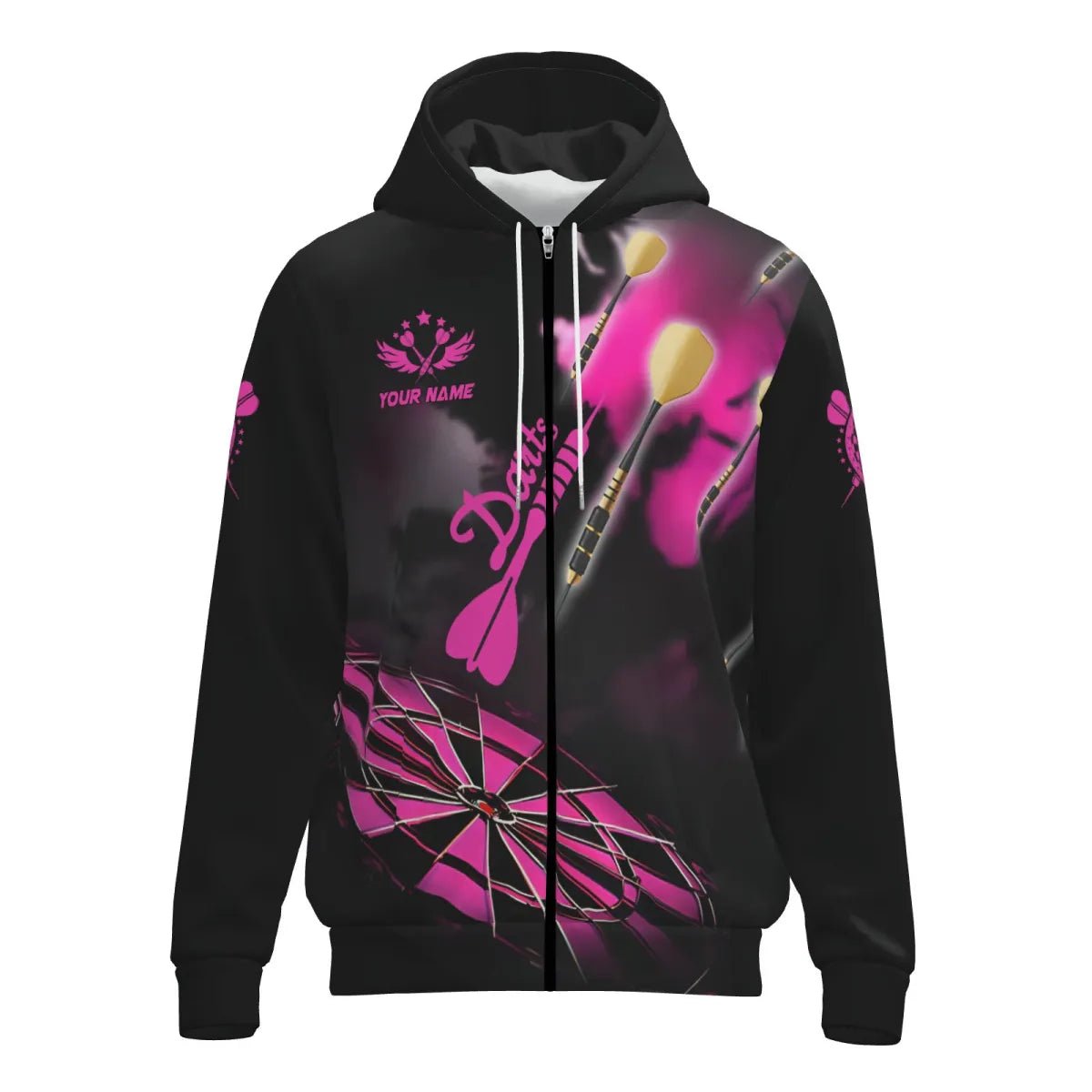 Personalisierte Dart Jacke Pink Dartboard mit Rauchdesign - T2843 - Outfitsuche