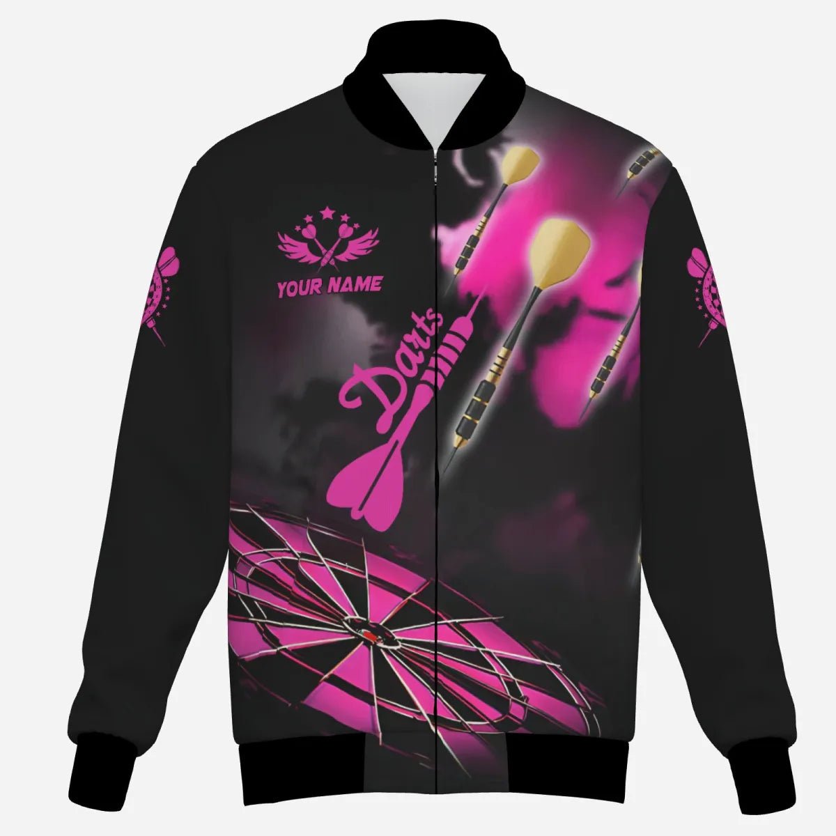 Personalisierte Dart Jacke Pink Dartboard mit Rauchdesign - T2843 - Outfitsuche