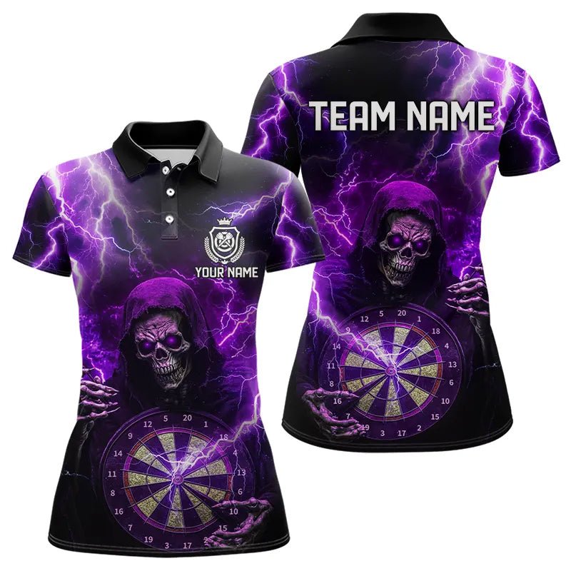 Personalisierte Dart Polo mit lila Blitz und Donner - Teamtrikot N9494 - Outfitsuche