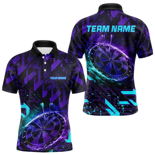 Personalisierte Dart Polo - Shirts, maßgeschneiderte lila - blaue abstrakte Dart - Team - Trikots, Dart - Geschenke N9449 - Outfitsuche