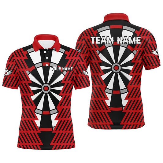 Personalisierte Dart Polo - Shirts mit auffälligem Schwarz - Rot Dartboard - Muster für Dart - Teams T3312 - Outfitsuche