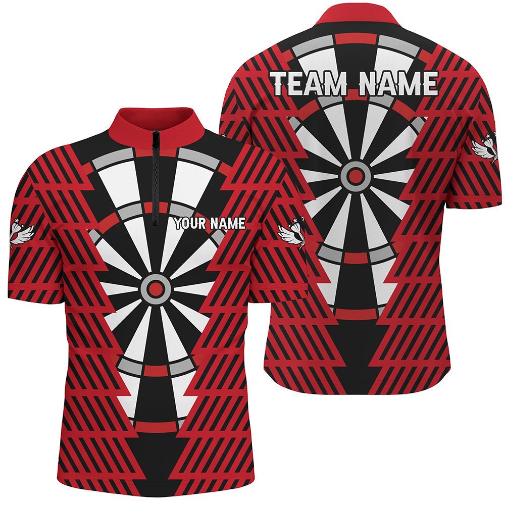 Personalisierte Dart Polo - Shirts mit auffälligem Schwarz - Rot Dartboard - Muster für Dart - Teams T3312 - Outfitsuche