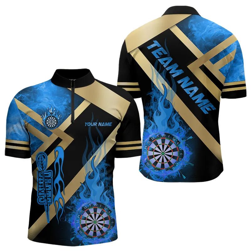 Personalisierte Dart - Polo - Shirts mit gold - blauem Flammenmotiv für Dart - Teams T3401 - Outfitsuche