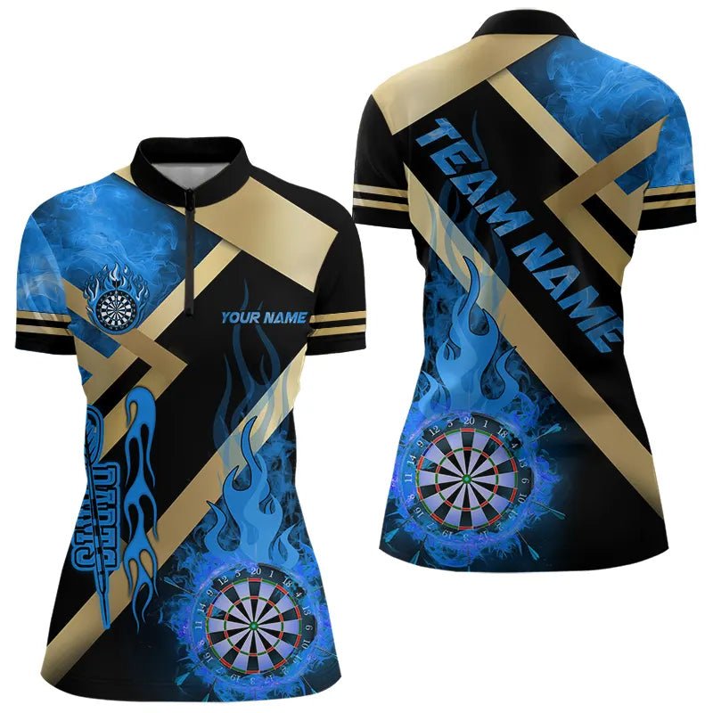 Personalisierte Dart - Polo - Shirts mit gold - blauem Flammenmotiv für Dart - Teams T3401 - Outfitsuche