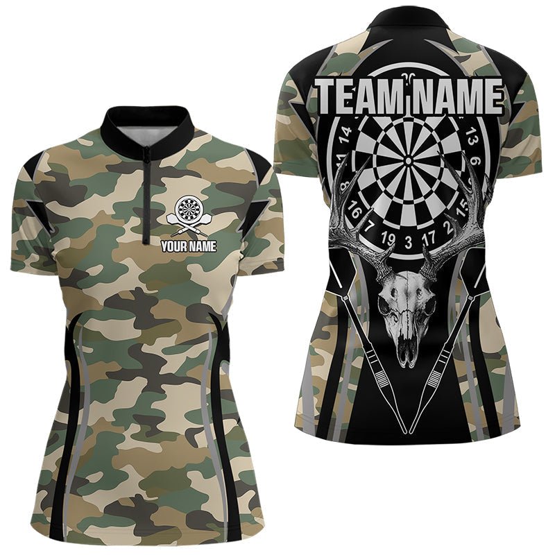Personalisierte Dart Polo Shirts mit Hirschschädel und Camouflage - Muster N9444 - Outfitsuche