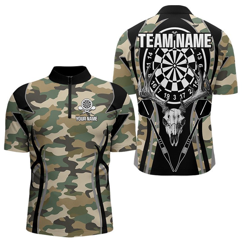 Personalisierte Dart Polo Shirts mit Hirschschädel und Camouflage - Muster N9444 - Outfitsuche