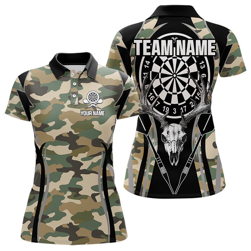 Personalisierte Dart Polo Shirts mit Hirschschädel und Camouflage - Muster N9444 - Outfitsuche