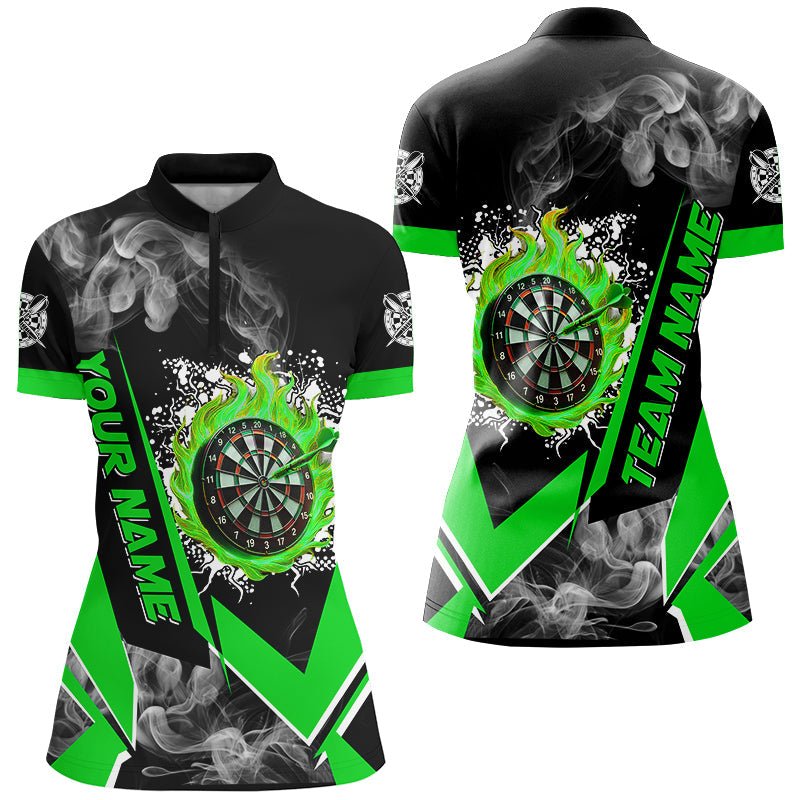 Personalisierte Dartboards mit Feuer - und Rauch - Design – Individuelle Dart - Shirts für Frauen, Dart - Team - Trikots | Grün T3009 - Outfitsuche