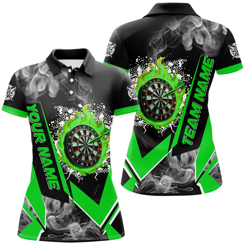 Personalisierte Dartboards mit Feuer - und Rauch - Design – Individuelle Dart - Shirts für Frauen, Dart - Team - Trikots | Grün T3009 - Outfitsuche