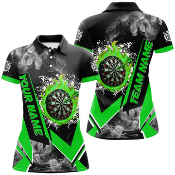 Personalisierte Dartboards mit Feuer - und Rauch - Design – Individuelle Dart - Shirts für Frauen, Dart - Team - Trikots | Grün T3009 - Outfitsuche