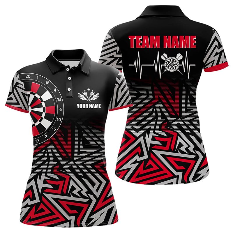 Personalisierte Darts Herzschlag Zick - Zack Muster Dart Shirts | Rot T3228 - Outfitsuche