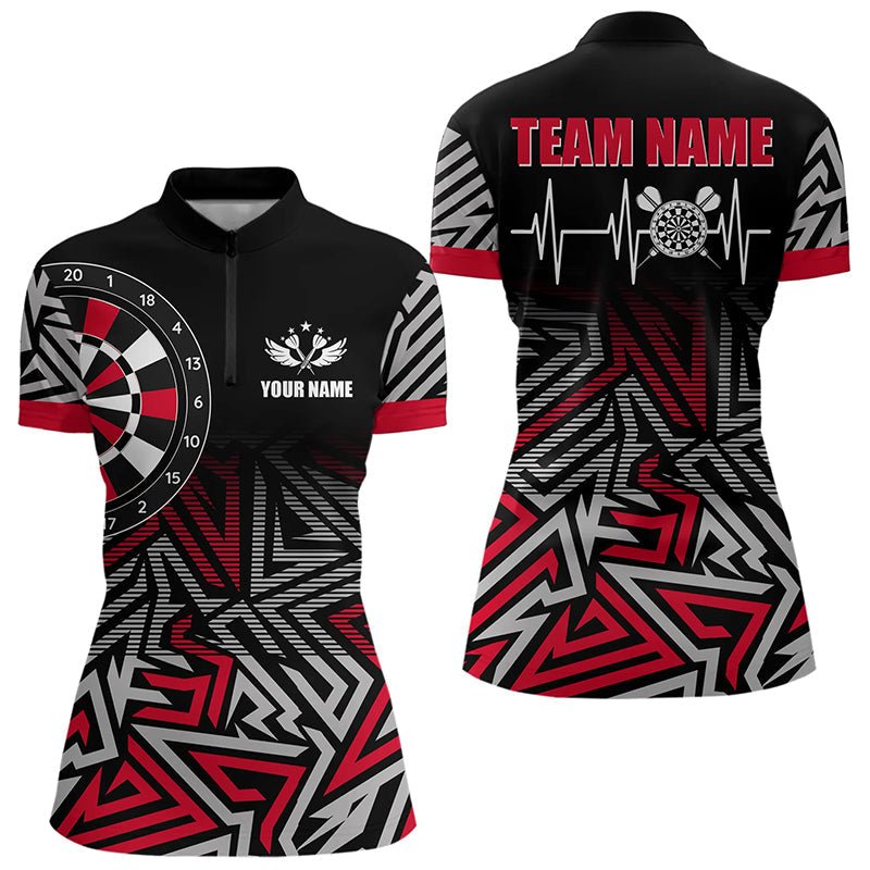 Personalisierte Darts Herzschlag Zick - Zack Muster Dart Shirts | Rot T3228 - Outfitsuche