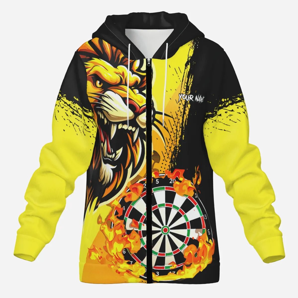 Personalisierte Darts Jacke - Brüllender Löwe Design - Mit Wunschname T2694 - Outfitsuche