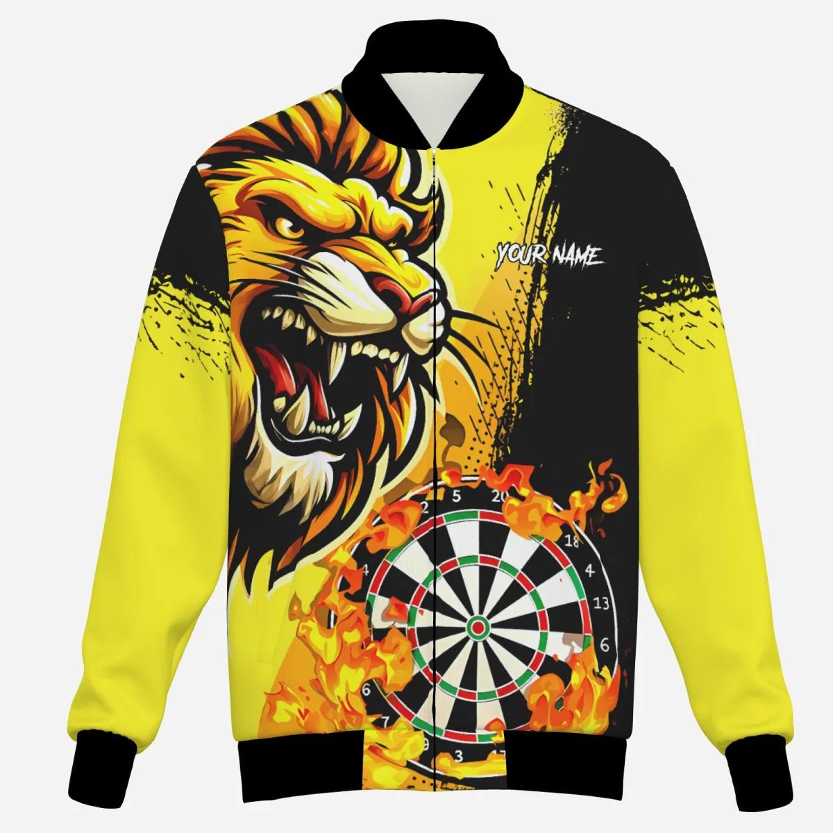 Personalisierte Darts Jacke - Brüllender Löwe Design - Mit Wunschname T2694 - Outfitsuche