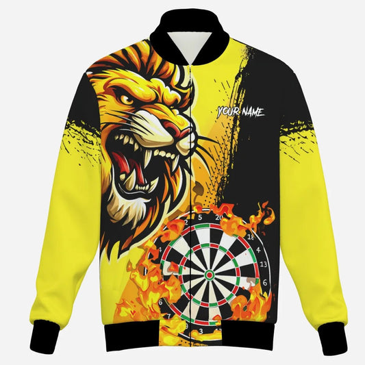 Personalisierte Darts Jacke - Brüllender Löwe Design - Mit Wunschname T2694 - Outfitsuche