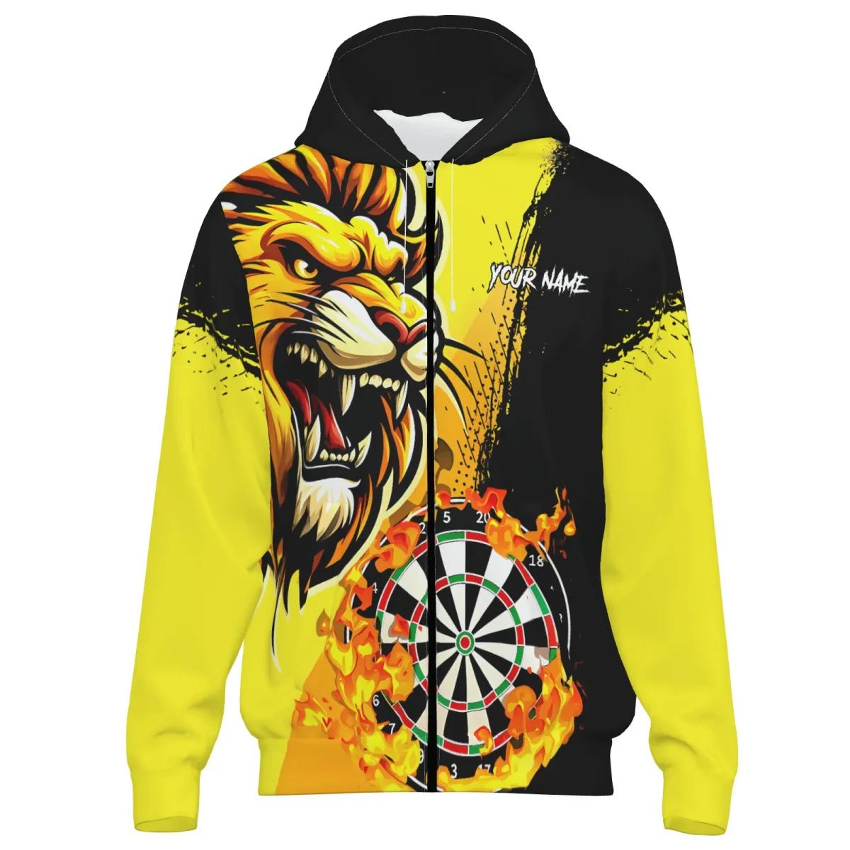 Personalisierte Darts Jacke - Brüllender Löwe Design - Mit Wunschname T2694 - Outfitsuche