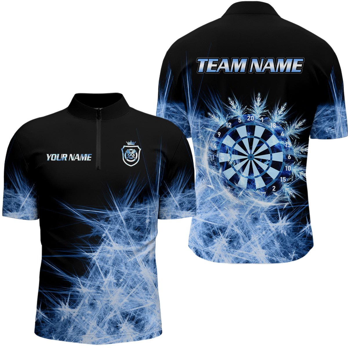 Personalisierte Darts Polo - Shirts für Team - Darts - Jerseys in Blau mit eisigem Licht T3320 - Outfitsuche