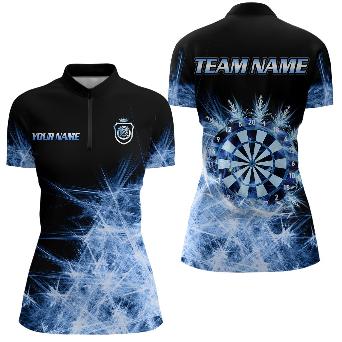 Personalisierte Darts Polo - Shirts für Team - Darts - Jerseys in Blau mit eisigem Licht T3320 - Outfitsuche