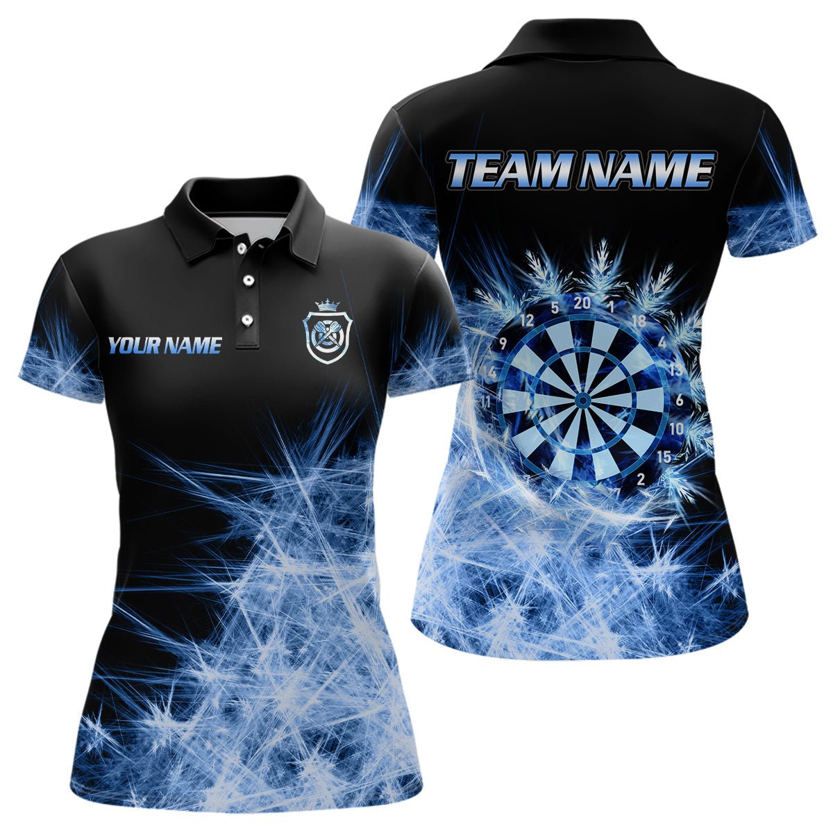 Personalisierte Darts Polo - Shirts für Team - Darts - Jerseys in Blau mit eisigem Licht T3320 - Outfitsuche