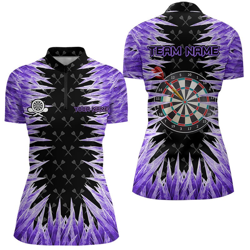 Personalisierte Darts Polo Shirts in Lila Icy - 3D - gedruckte coole Dart - Jerseys für das Team T3482 - Outfitsuche