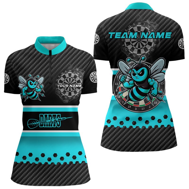 Personalisierte Darts Polo Shirts in Schwarz und Cyan, Lustige Darts Bekleidung, Beste Darts Geschenke T3264 - Outfitsuche