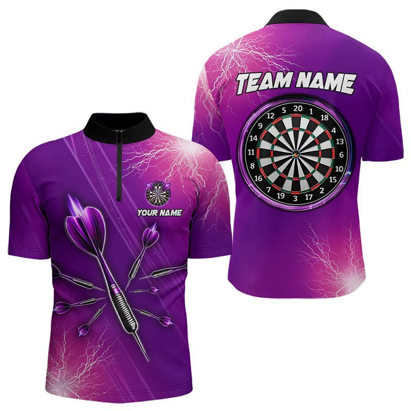 Personalisierte Darts Polo - Shirts mit Purple Thunder Lightning Light Darts Design T3391 - Outfitsuche