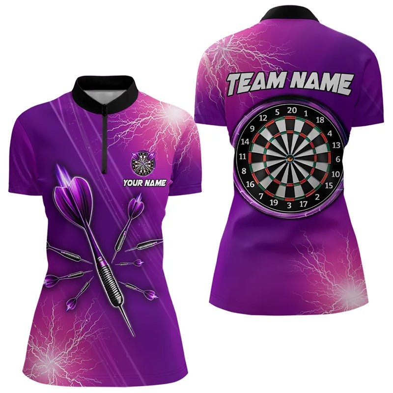 Personalisierte Darts Polo - Shirts mit Purple Thunder Lightning Light Darts Design T3391 - Outfitsuche