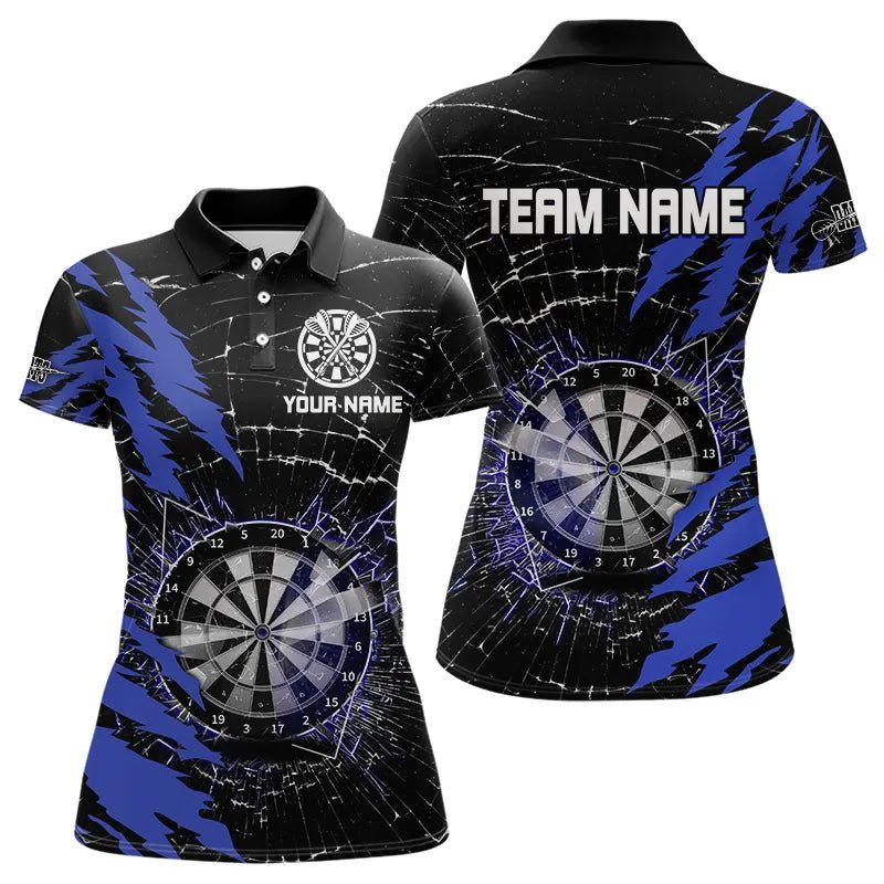 Personalisierte Darts Polo Shirts mit schwarzem und blauem Darts Board Design T3494 - Outfitsuche