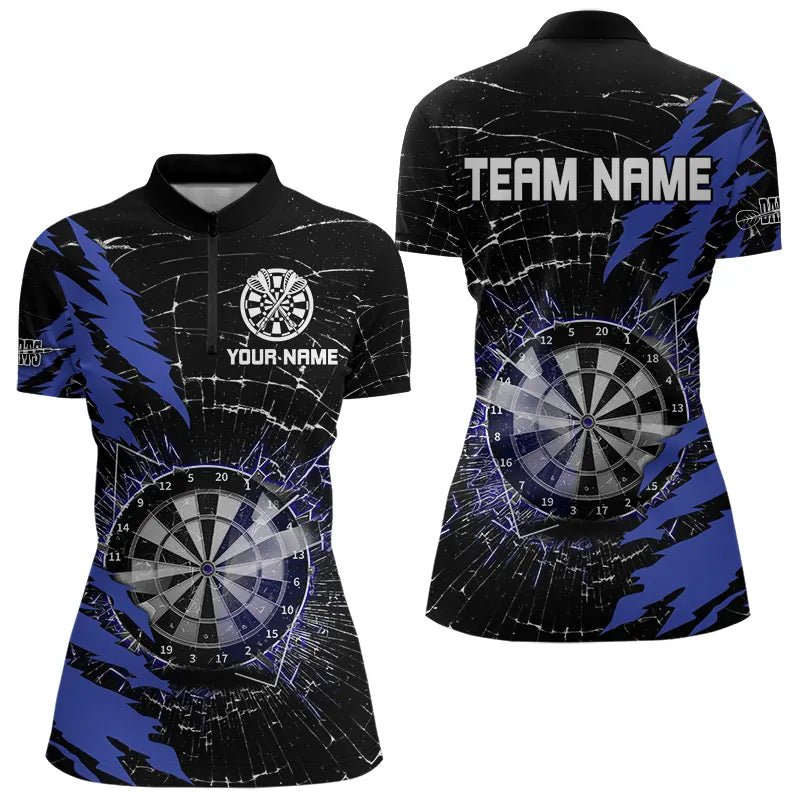 Personalisierte Darts Polo Shirts mit schwarzem und blauem Darts Board Design T3494 - Outfitsuche
