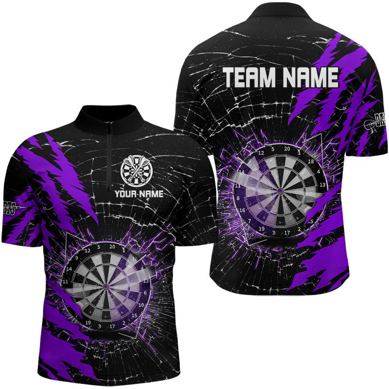 Personalisierte Darts Polo - Shirts mit schwarzem und lila Darts - Design für Dart - Teams T3217 - Outfitsuche