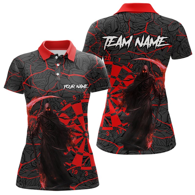 Personalisierte Darts Polo - Shirts mit schwarzem und rotem Totenschädel für Darts - Teams, Darts - Geschenke N9481 - Outfitsuche