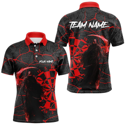 Personalisierte Darts Polo - Shirts mit schwarzem und rotem Totenschädel für Darts - Teams, Darts - Geschenke N9481 - Outfitsuche