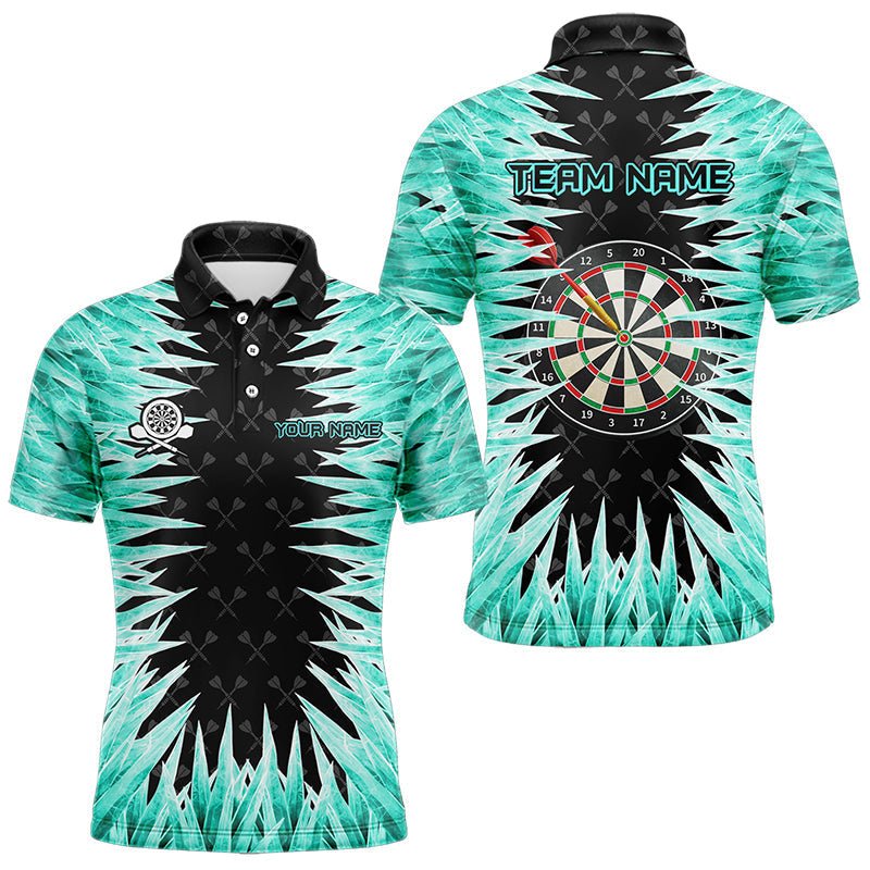 Personalisierte Darts - Poloshirts in Türkis Icy - 3D - gedruckte coole Dart - Jerseys für das Team T3481 - Outfitsuche