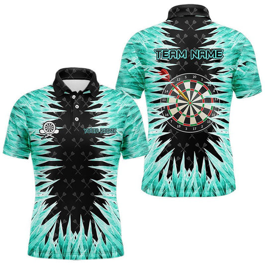 Personalisierte Darts - Poloshirts in Türkis Icy - 3D - gedruckte coole Dart - Jerseys für das Team T3481 - Outfitsuche