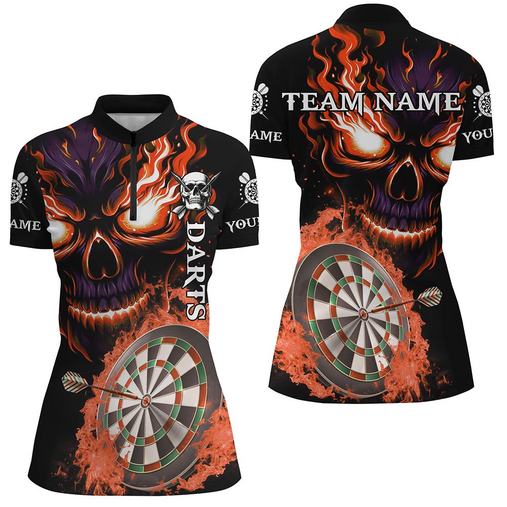 Personalisierte Darts - Shirts für Damen mit Flammen - Schädel - Individuelle Team - und Ligatrikots T2955 - Outfitsuche