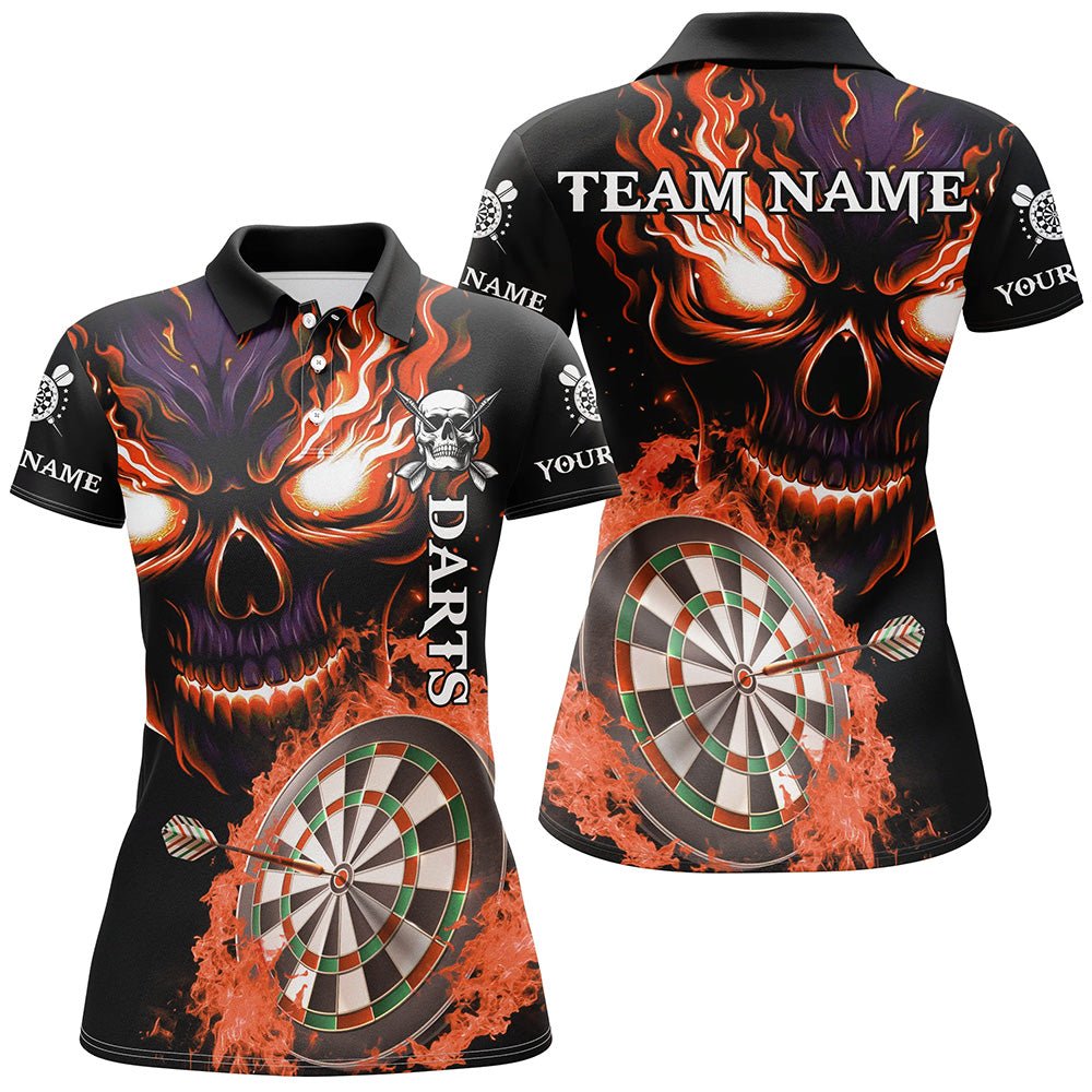 Personalisierte Darts - Shirts für Damen mit Flammen - Schädel - Individuelle Team - und Ligatrikots T2955 - Outfitsuche