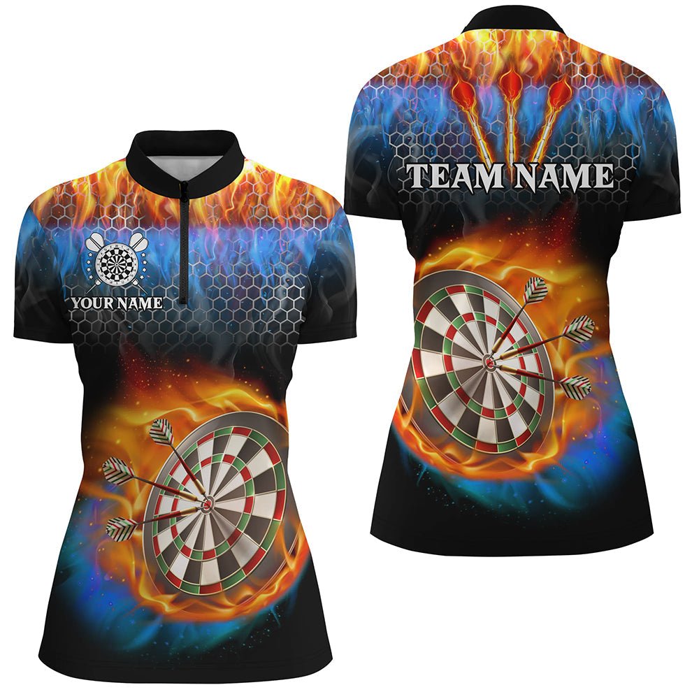 Personalisierte Darts - Tafel Wasser und Feuer 3D - gedruckte Damen - Dart - Shirts mit Taschen - Dart - Trikots T3063 - Outfitsuche