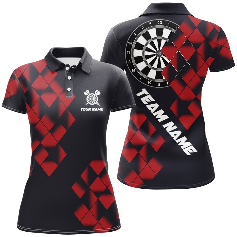 Personalisierte Dartscheibe in Schwarz und Rot – 3D - gedruckte Damen - Dartshirts, individuelle coole Dart - Trikots für Teams N9000 - Outfitsuche