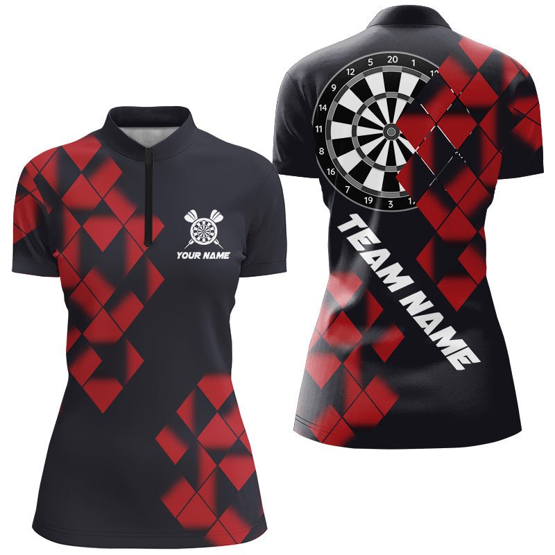 Personalisierte Dartscheibe in Schwarz und Rot – 3D - gedruckte Damen - Dartshirts, individuelle coole Dart - Trikots für Teams N9000 - Outfitsuche