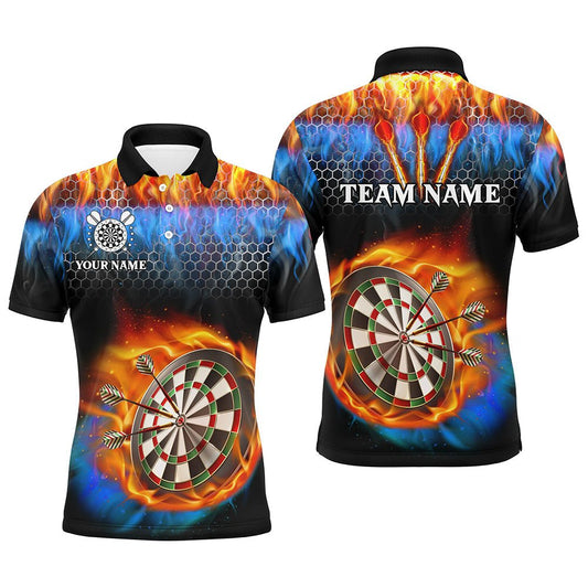 Personalisierte Dartscheibe „Wasser und Feuer“ - 3D - gedruckte Dartshirts für Herren mit Taschen und Darts - Jerseys T3063 - Outfitsuche