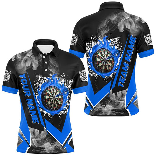 Personalisierte Dartshirts mit Feuer - und Rauchdesign für Männer, Dart - Team - Trikots | Blau T2811 - Outfitsuche