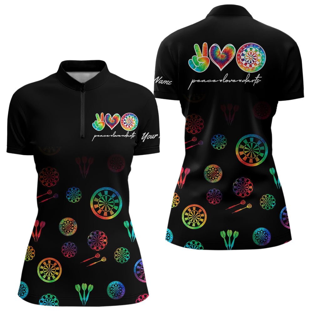 Personalisierte Farbige Tie - Dye Schwarz Camouflage Darts Poloshirts Individuelle Peace Love Darts Team Trikots N9484 - Outfitsuche